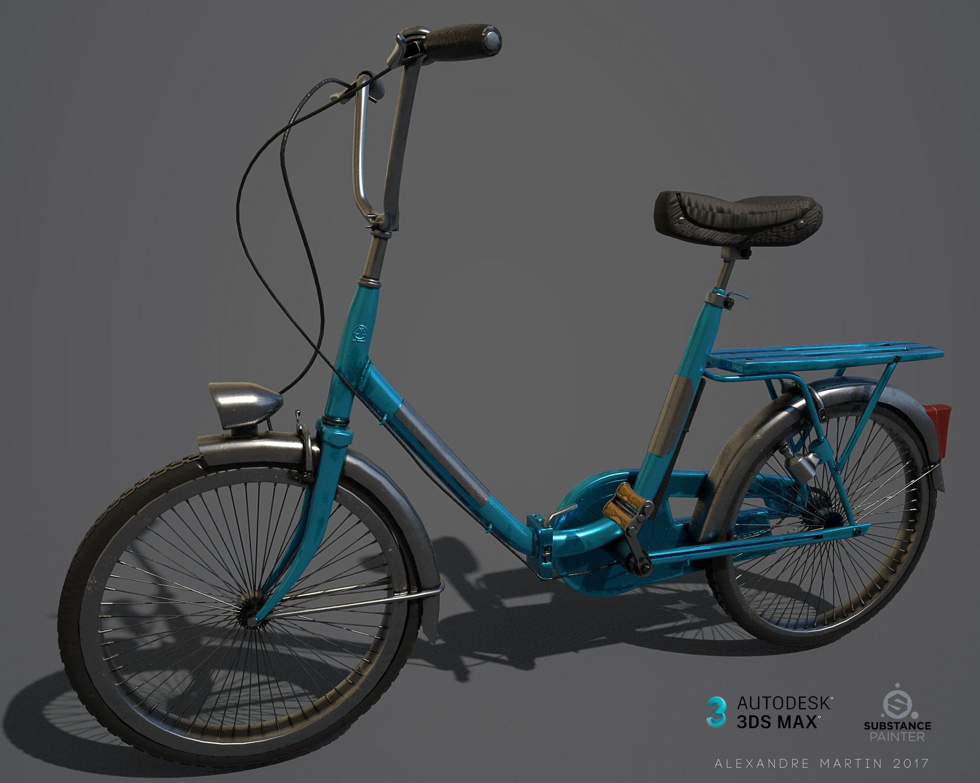 Vélo bleu 3ds Max