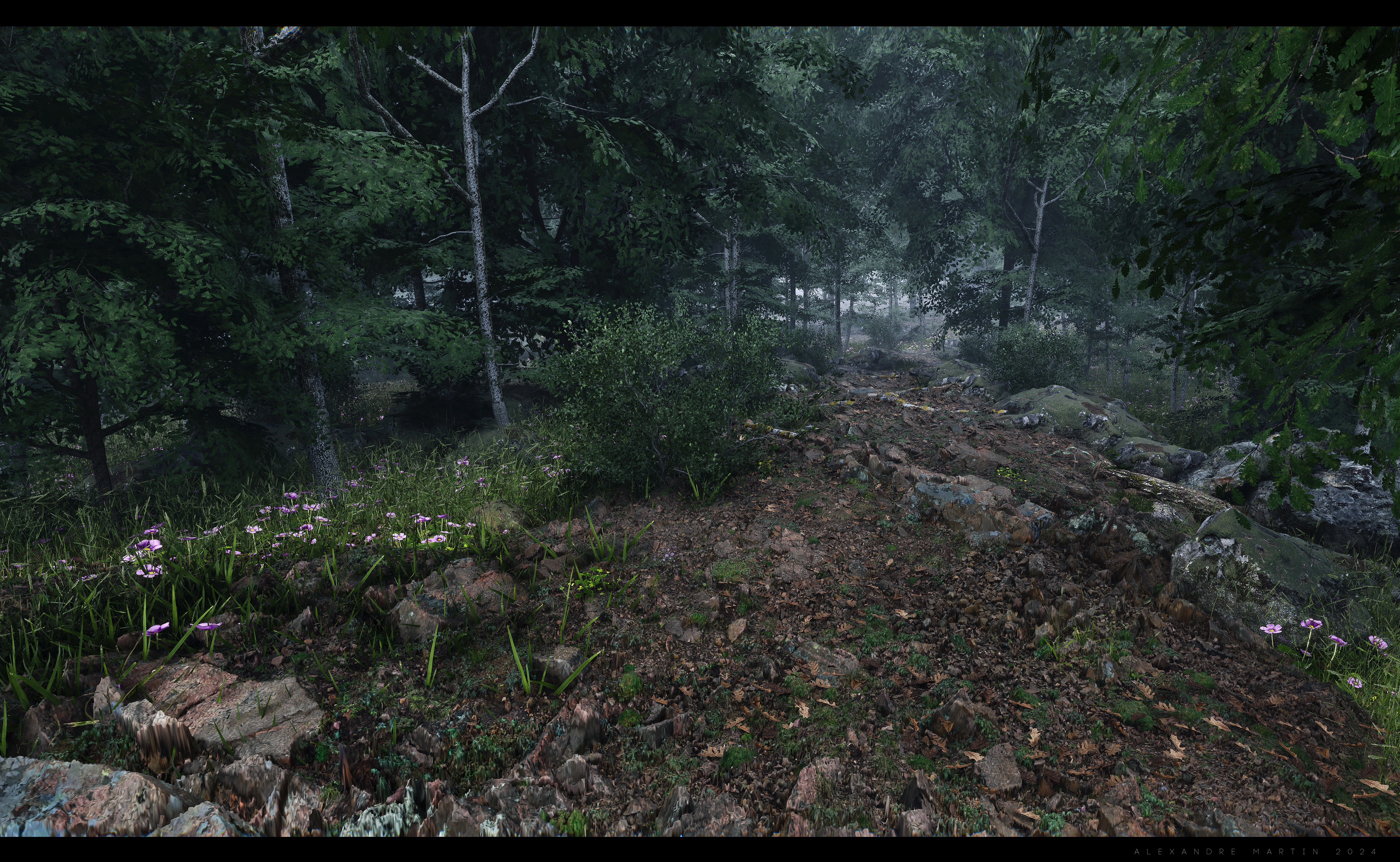 Forêt sombre UE5 — Alexandre Martin